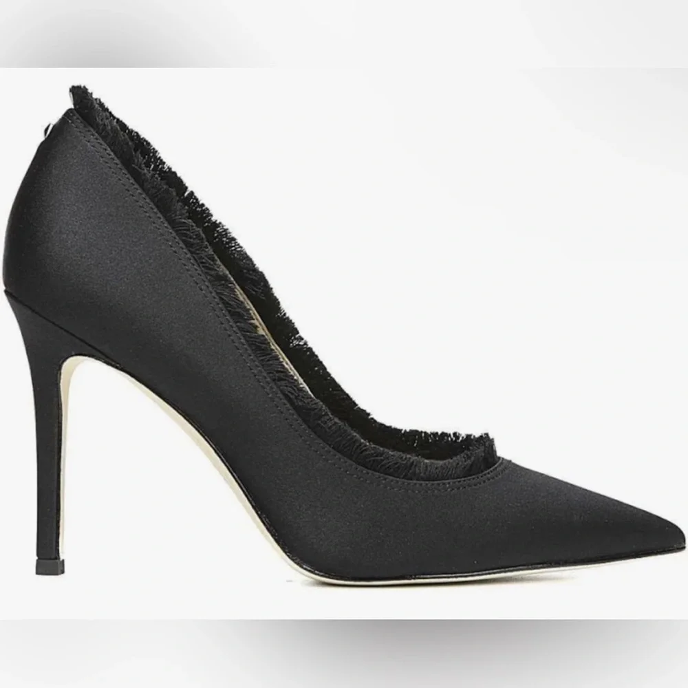 Sam Edelman Black Haylan Frayed Pumps - Picture 12 of 16